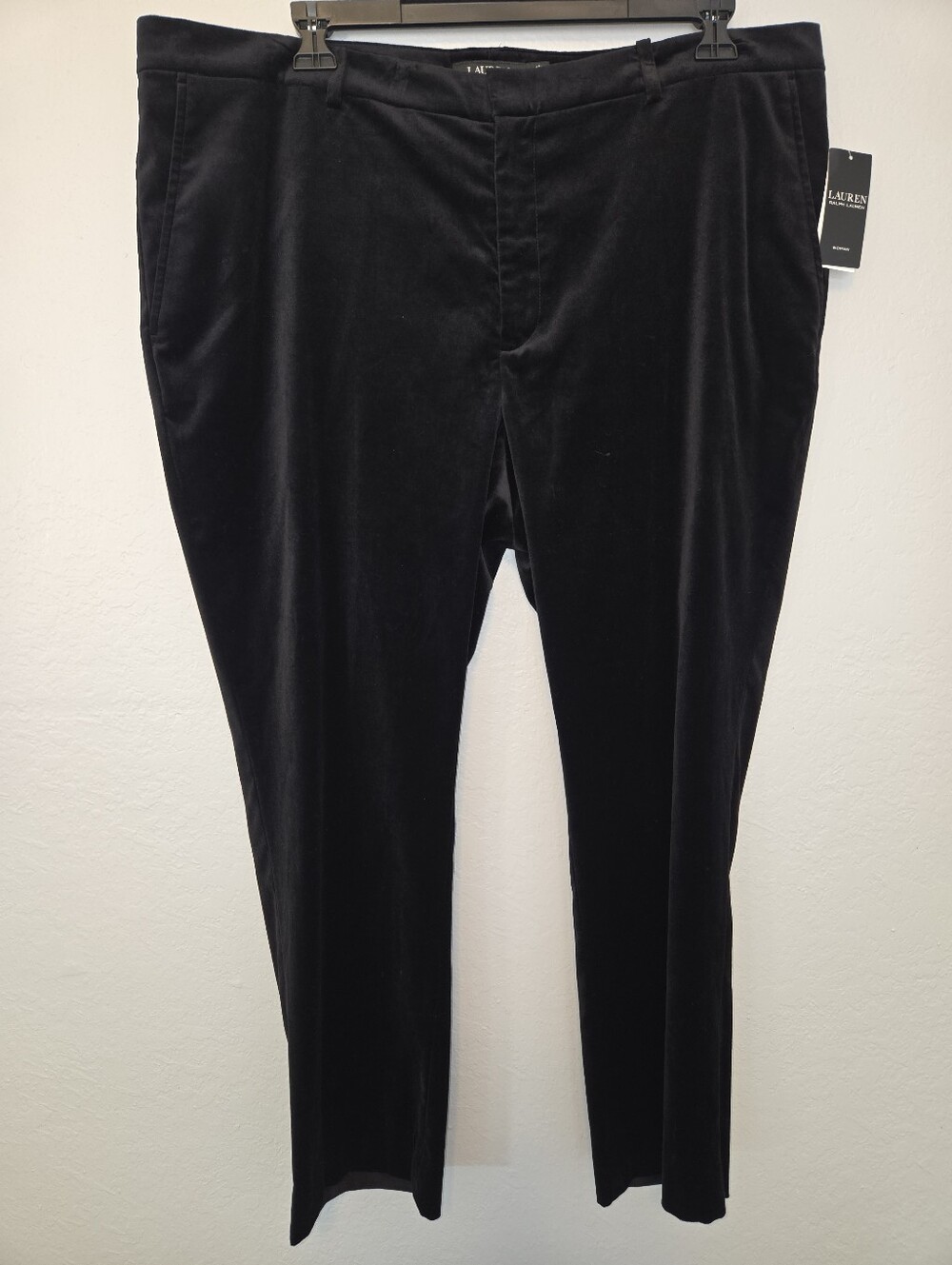 Lauren Ralph Lauren Black Holiday Velvet Pants, Size 18W - Picture 2 of 3